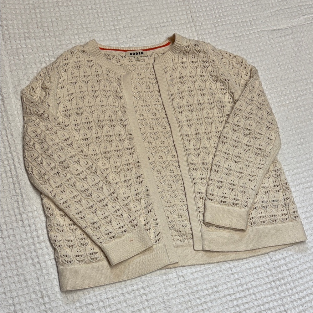 Boden Cream Women's Cardigan Sweater